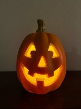 Orange Vintage Ceramic Jack-O'-Lantern Table Accent